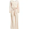 Nikki Lund Aileen Long Sleeve Jumpsuit In Beige