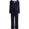 Nikki Lund Aileen Long Sleeve Jumpsuit In Navy