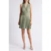 Nikki Lund Belle Cross Back Minidress In Green