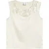 Nikki Lund Camille Sleeveless Floral Appliqué Top In Neutral
