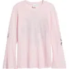 Nikki Lund Fleur Embroidered Thermal Knit Top In Pink