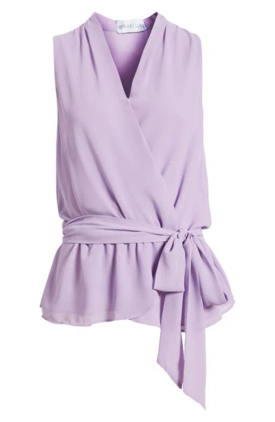 Nikki Lund Golriz Wrap Tie Waist Sleeveless Top In Purple