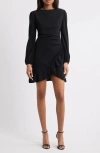 Nikki Lund Hendrix Pleated Ruffle Long Sleeve Minidress