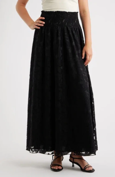 Nikki Lund James Floral Lace Maxi Skirt In Black
