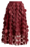 Nikki Lund Kretsa Circle Appliqué Skirt In Wine