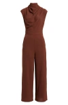Nikki Lund Lilou Wide Leg Jumpsuit In Brown