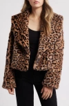 Nikki Lund Liza Leopard Print Faux Fur Jacket In Leopard