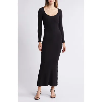 Nikki Lund Money Long Sleeve Knit Maxi Dress In Black