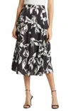 Nikki Lund Ryan Floral Midi Skirt In Black