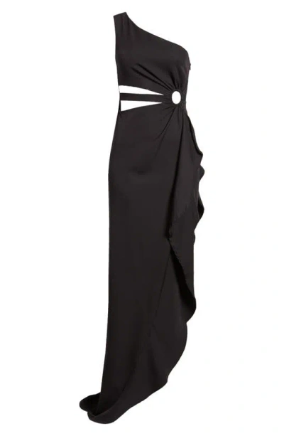Nikki Lund Taylor One-shoulder High-low Dress In Black