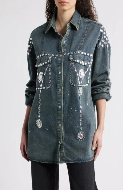 Nikki Lund Vera Embellished Denim Shirt Jacket