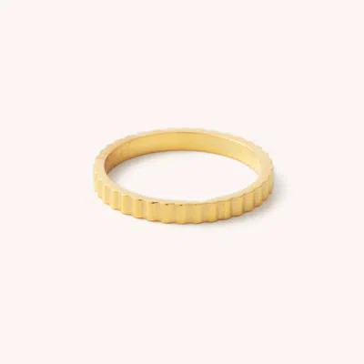 Nikki Smith Designs Dylan Ridged Band Ring In Gold