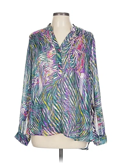 Pre-owned Nikkie's Threads Long Sleeve Blouse In Purple
