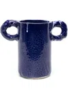 Niko June Blue Studio Ceramic Vase In Blue