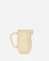 Niko June Kantine Embossed Ceramic Jug In Beige