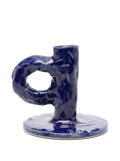 Niko June Loop-handle Candlestick In Blue