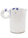 Niko June Studio Paint-splatter Ceramic Pitcher In White