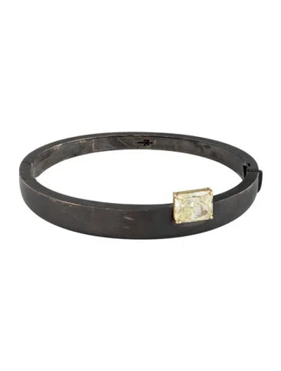 Pre-owned Nikos Koulis 18k 4.52ct Diamond Bangle Brarcelet, 6.75" In Multicolor