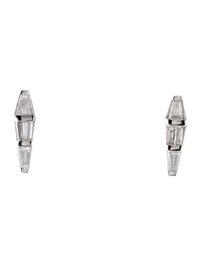 Pre-owned Nikos Koulis 18k Diamond Spectrum Stud Earrings In Multi