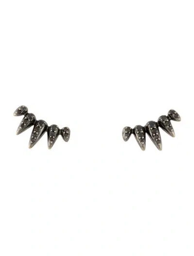 Pre-owned Nikos Koulis 18k Diamond Spike Stud Earrings In Multicolor