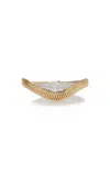 Nikos Koulis 18k White And Yellow Gold Feelings Thin Diamond Ring In Gold