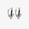 Nikos Koulis 18k White Gold Oui Diamond Hoop Earrings In Silver