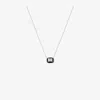 Nikos Koulis 18k White Gold Oui Enamelled Diamond Necklace In Silver