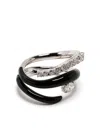 Nikos Koulis 18k White Gold Oui Diamond Ring In Silver