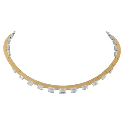 Pre-owned Nikos Koulis 18k Yellow Gold 11.64ct Diamond Choker Necklace Nk17-060426