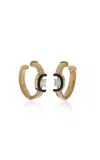 Nikos Koulis Feelings 18k Yellow And White Gold Diamond And Emerald Hoop Earrings In Gold