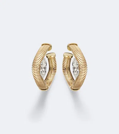 Nikos Koulis Feelings 18kt Gold Hoop Earrings With Diamonds