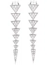 Nikos Koulis Long Triangle Drop Diamond Earrings In Metallic