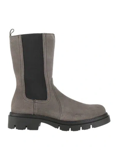 Nila & Nila Trend Woman Ankle Boots Grey Size 7 Leather In Gray