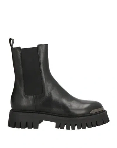 Nila & Nila Woman Ankle Boots Black Size 8 Calfskin, Textile Fibers