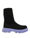 Nila & Nila Woman Ankle Boots Black Size 8 Leather, Textile Fibers