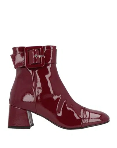 Nila & Nila Woman Ankle Boots Burgundy Size 7 Synthetic Material In Red
