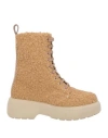 Nila & Nila Woman Ankle Boots Camel Size 8 Textile Fibers In Beige