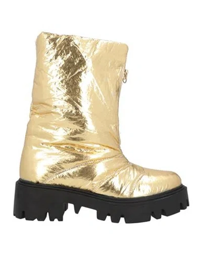Nila & Nila Woman Ankle Boots Gold Size 6 Textile Fibers