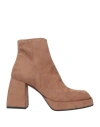 Nila & Nila Woman Ankle Boots Light Brown Size 8 Textile Fibers In Beige
