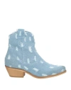 Nila & Nila Woman Ankle Boots Sky Blue Size 8 Textile Fibers