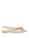 Nila & Nila Woman Ballet Flats Beige Size 8 Textile Fibers In Beige