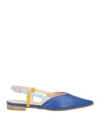 Nila & Nila Woman Ballet Flats Blue Size 8 Leather In Blue