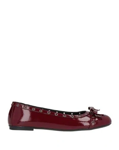 Nila & Nila Woman Ballet Flats Burgundy Size 9 Synthetic Material In Multi
