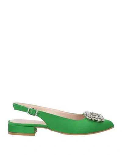 Nila & Nila Woman Ballet Flats Green Size 8 Textile Fibers