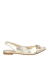 Nila & Nila Woman Ballet Flats Platinum Size 7 Leather In Grey