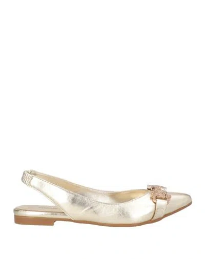 Nila & Nila Woman Ballet Flats Platinum Size 7 Leather In Grey