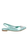 Nila & Nila Woman Ballet Flats Turquoise Size 8 Leather In Blue