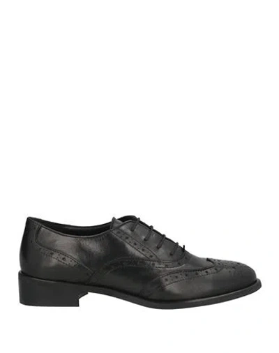 Nila & Nila Woman Lace-up Shoes Black Size 8 Leather