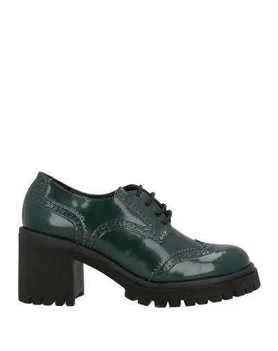 Nila & Nila Woman Lace-up Shoes Emerald Green Size 8 Leather