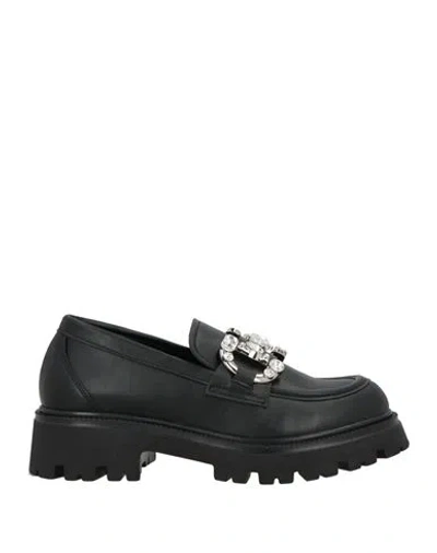 Nila & Nila Woman Loafers Black Size 7 Textile Fibers
